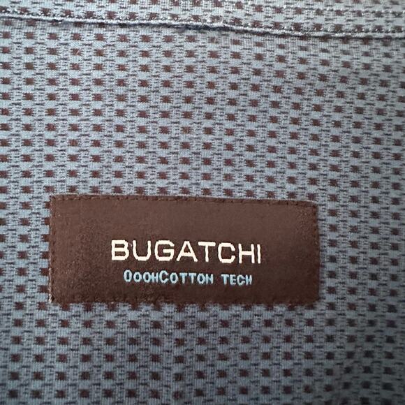 Bugatchi Teal OoohCotton Tech James Geometric Buttondown Long Sleeve Shirt XXL - Picture 7 of 13